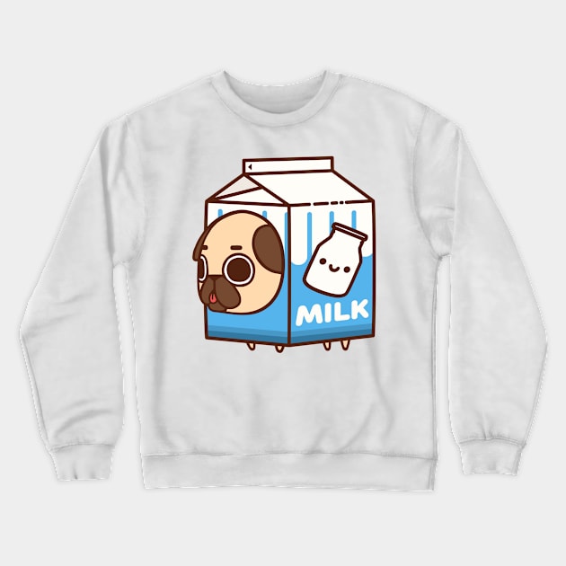 Milk Puglie Crewneck Sweatshirt by Puglie Pug 